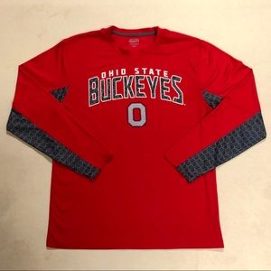GARMENT WASHED NWT big 10 red OHIO STATE BUCKEYES LONG SLEEVE T-SHIRT